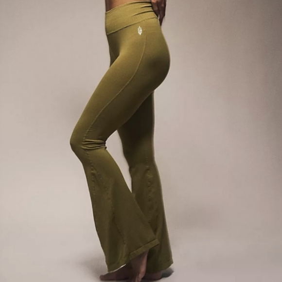 Free People Movement Good Karma Flare in Military Green NWOT - Picture 2 of 7